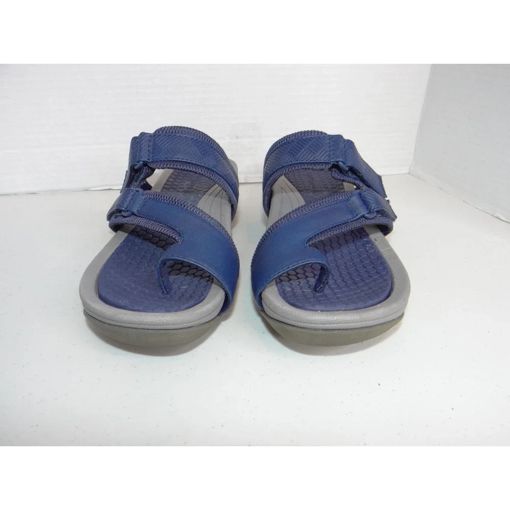 Baretraps Dina Navy Blue Sporty Toe Loop Slide Sandals Womens 7M BT24-10601